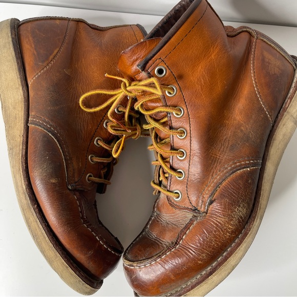 Red Wing CLASSIC MOC 865 BOOT IN ORO LEGACY LEATHER Size 9.5 DISTRESSED - Picture 9 of 15
